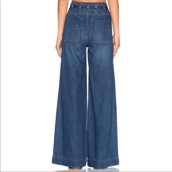 Free People Augusta Belted Flare Jean in Maytal Blue size 28 - Picture 14 of 15